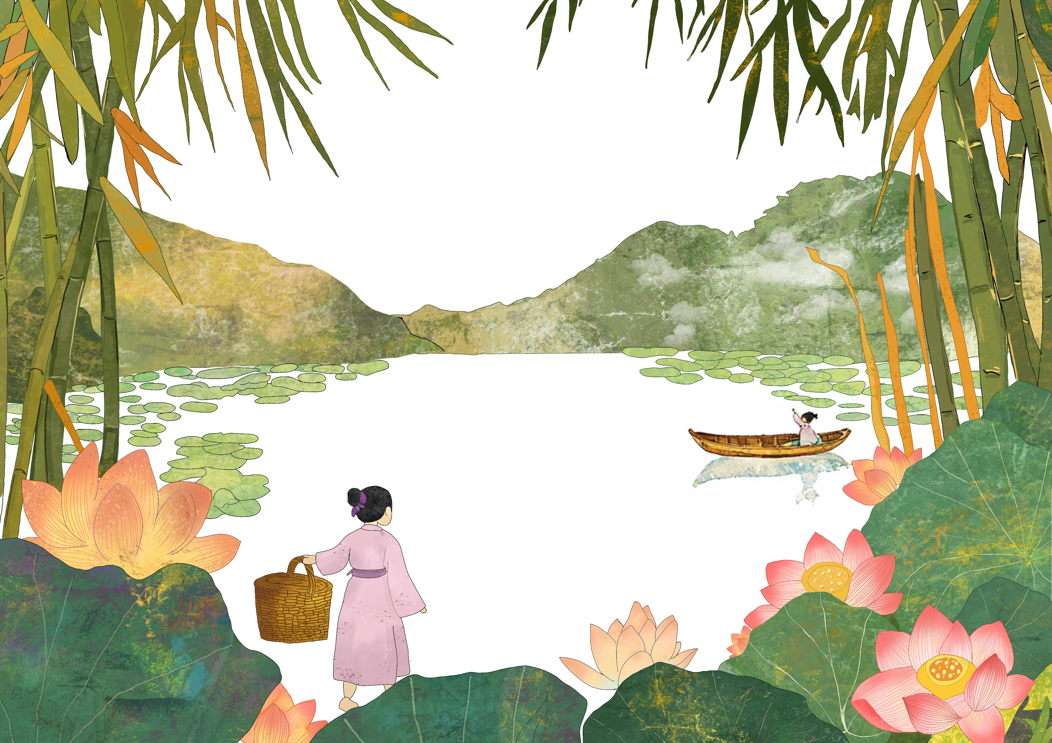 山居秋暝 系列插画 3